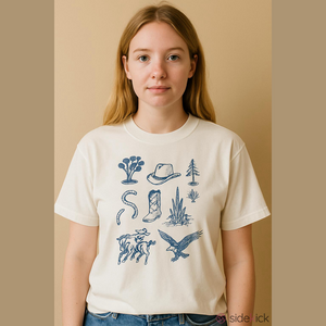 NWT Levi's Cream Graphic Short Sleeve Tee with Western Motifs